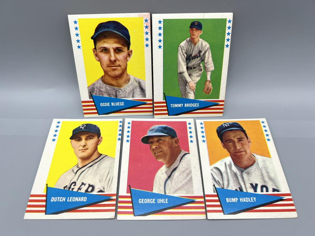 Lot of (5) 1961 Fleer Baseball Greats Cards - Varying Conditions (1 of 2)