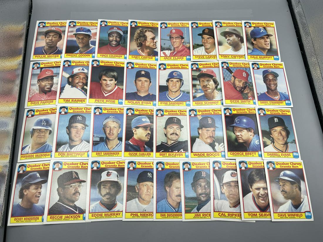 1986 Quaker Oats Complete Baseball 33 Card Set W/ Many Stars - Gwynn, Rose, Ryan, Henderson (1 of 5)