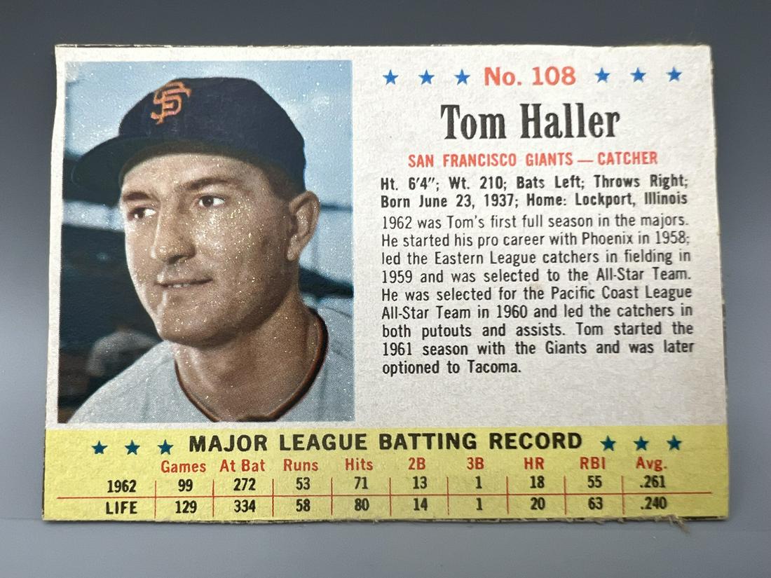 1963 Post Cereal Tom Haller SP #108 (1 of 2)