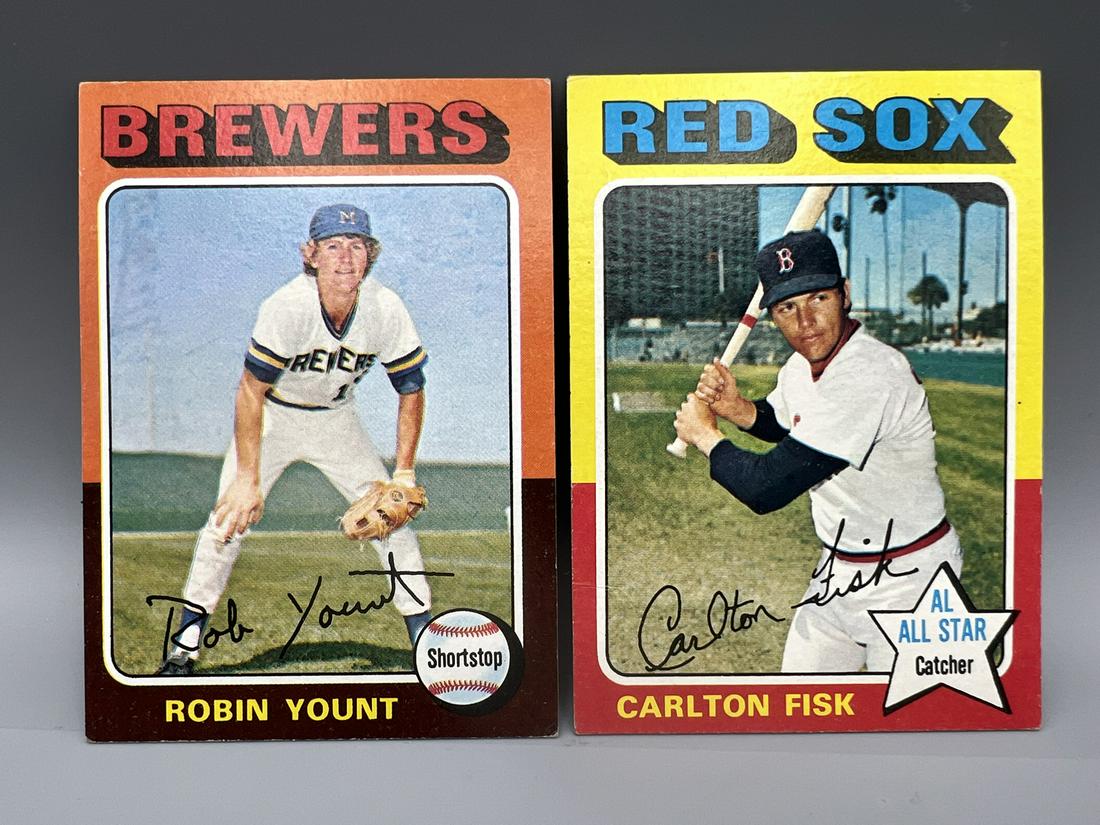 1975 Topps Robin Yount RC #223 & Carlton Fisk #80 (1 of 2)