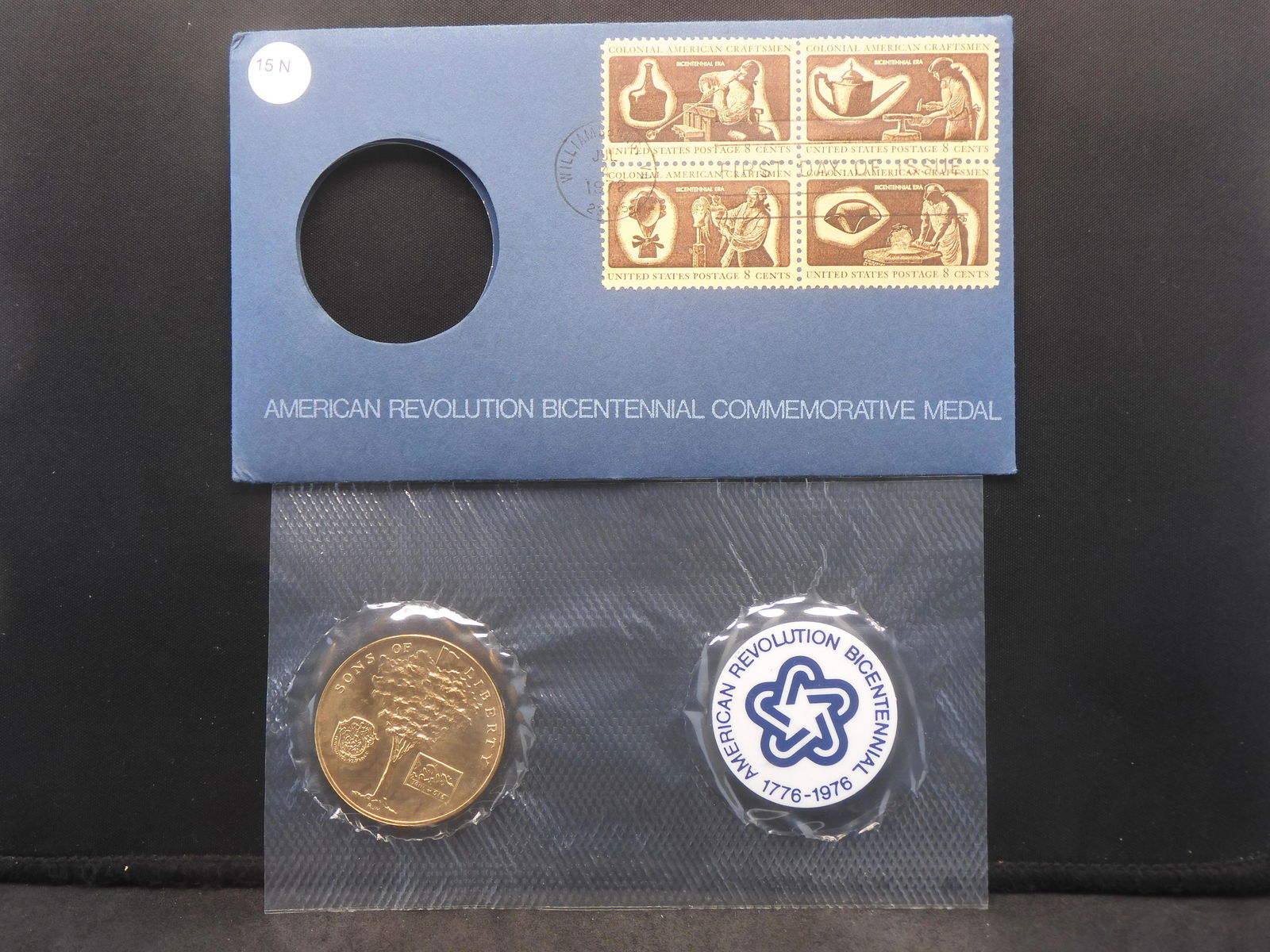 1972 Bicentennial Commemorative Medal First Day Cover Postmarked In Williamsburg, VA, July 4, 1972. (1 of 4)