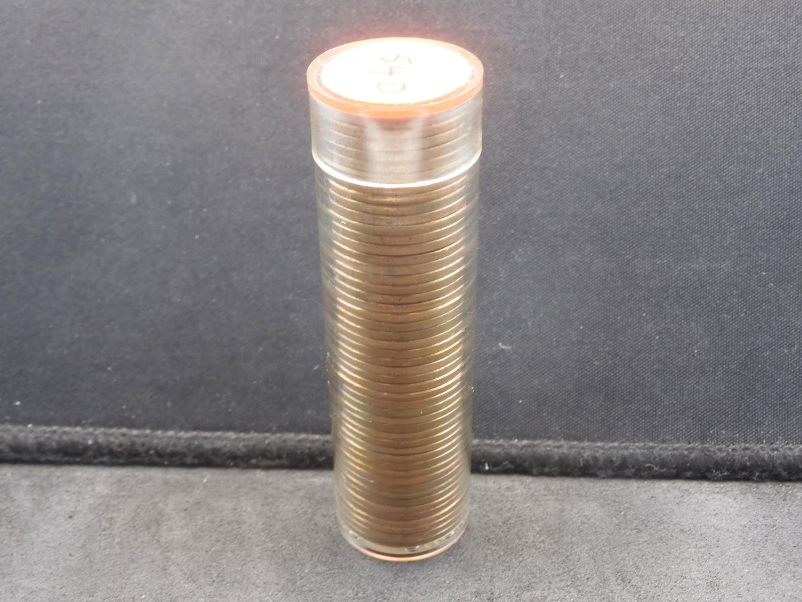 (50) 1954-D Lincoln Wheat cents in roll. All choice/gem red BU. (1 of 3)