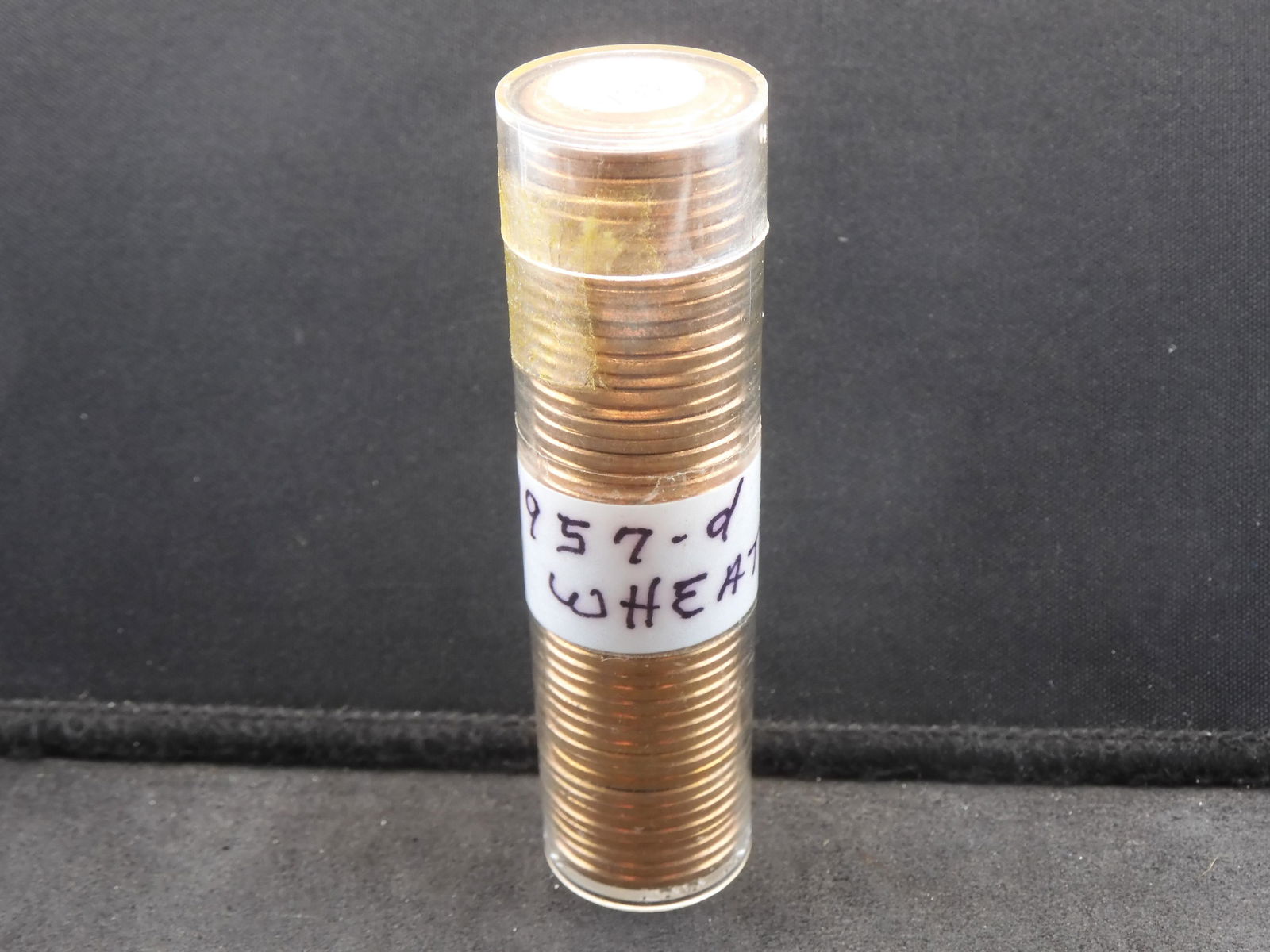 (50) 1957-D Lincoln Wheat cents in roll. All choice/gem red BU. (1 of 4)