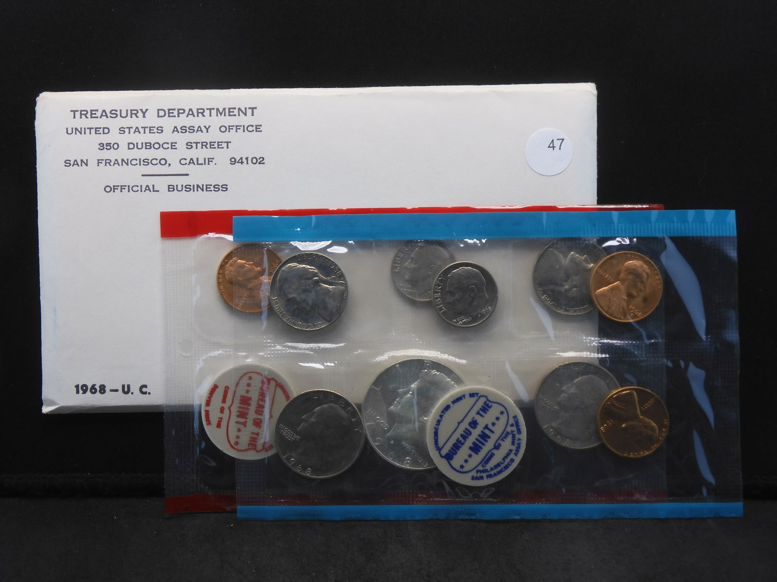 (10) coin 1968 P/D/S US Mint Set. GEM BU in original mint package. Silver Kennedy 50C. (1 of 5)