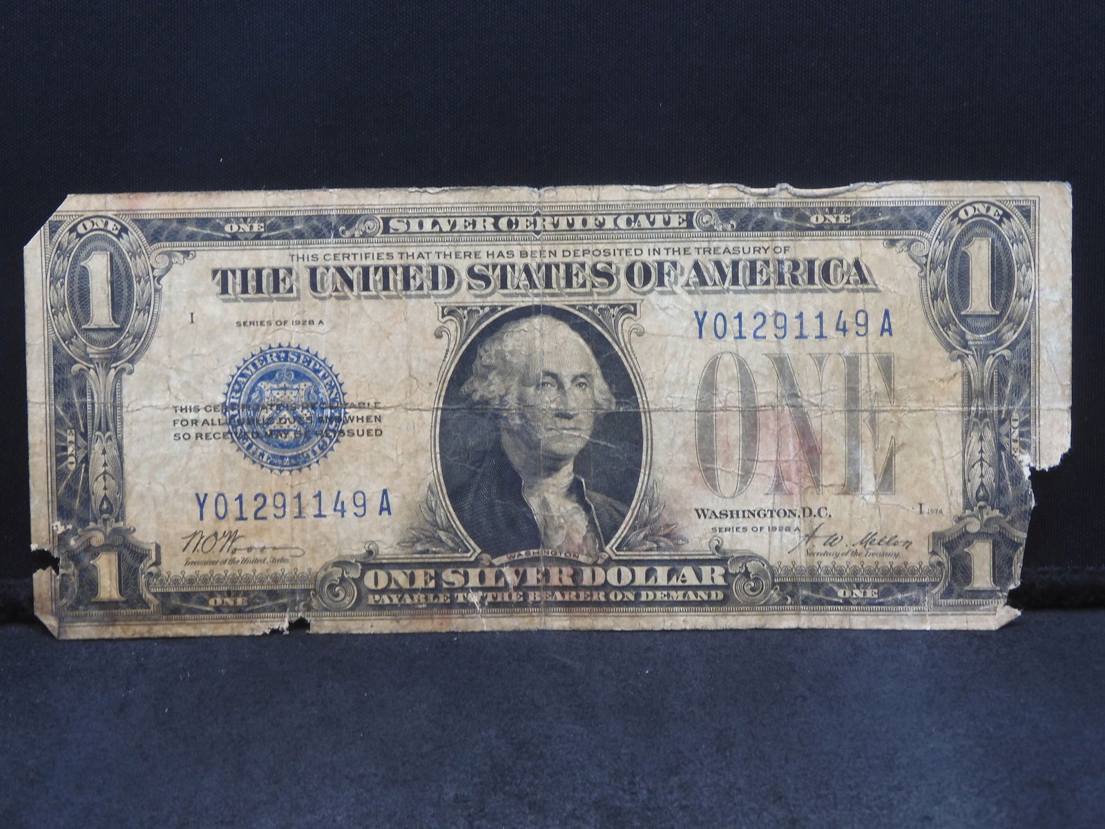 Series 1928-A $1.00 Silver Certificate Note - FUNNY BACK (1 of 7)