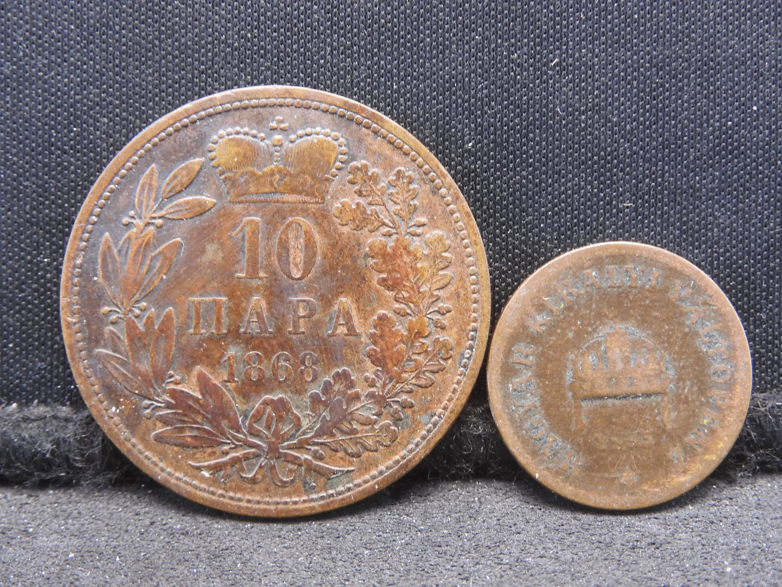 1868, 1898 Foreign Coins, Serbia and Hungary: 1868, 1898 Foreign Coins, Serbia and Hungary