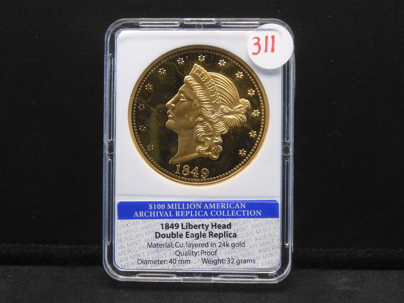 Replica of 1849 Liberty Head Double Eagle - Proof & Slabbed (1 of 5)