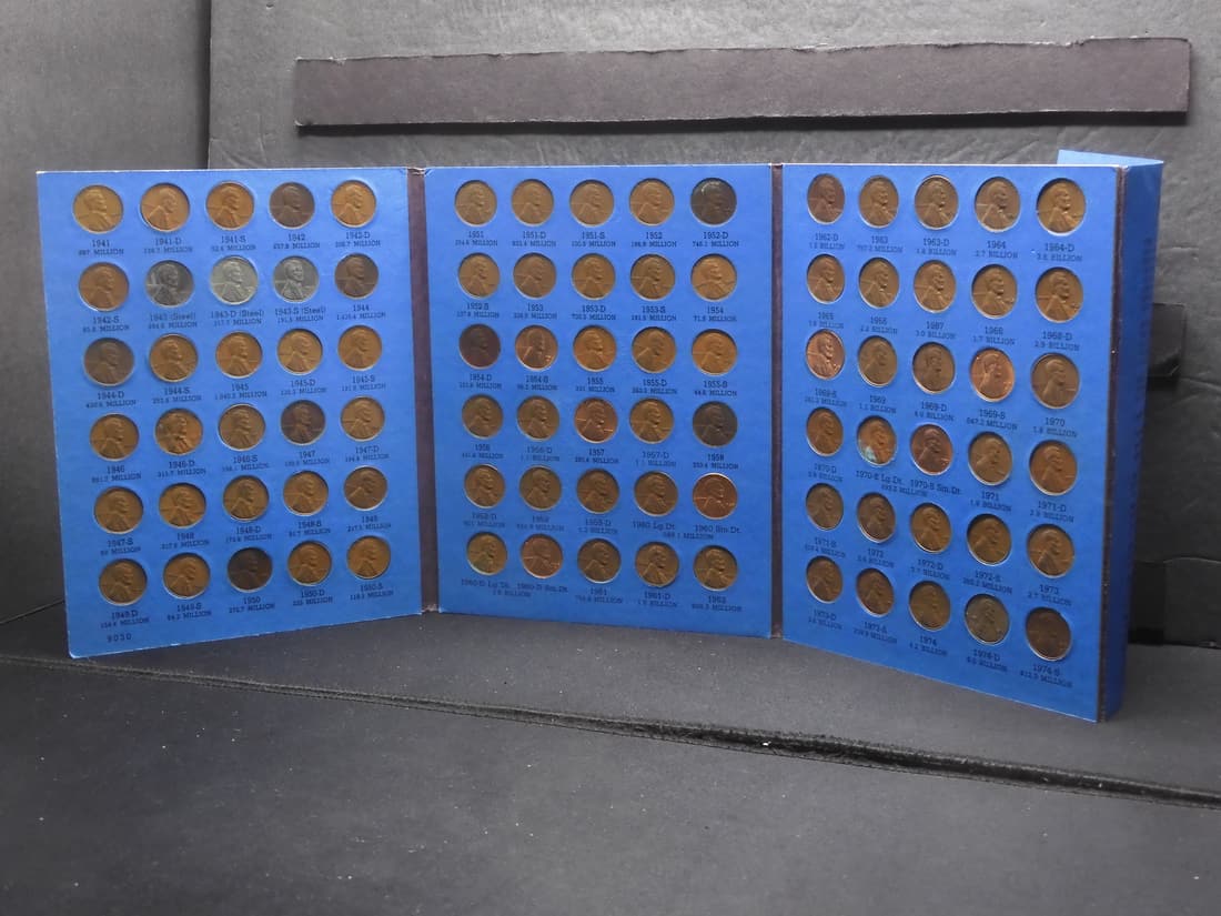 COMPLETE Lincoln Cents 1941-1974 90 Coins (1 of 8)