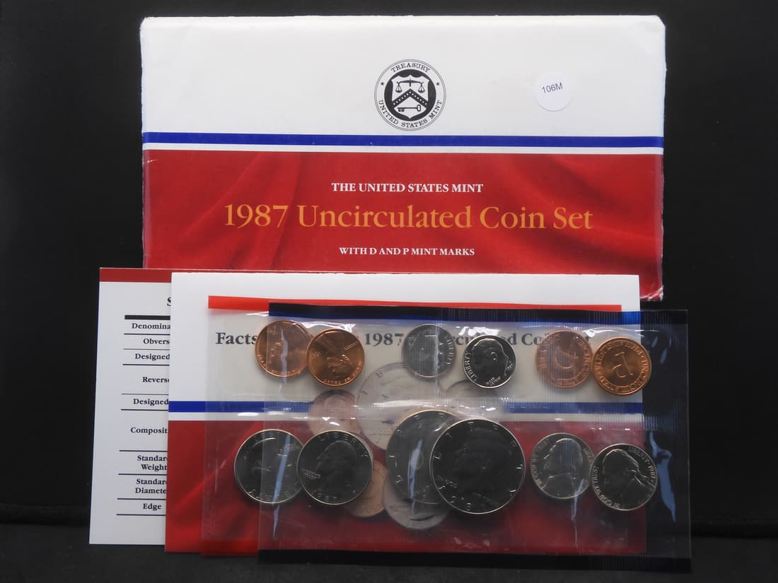 1987 P,D US Mint Unc. Coin Set. OGP (1 of 6)