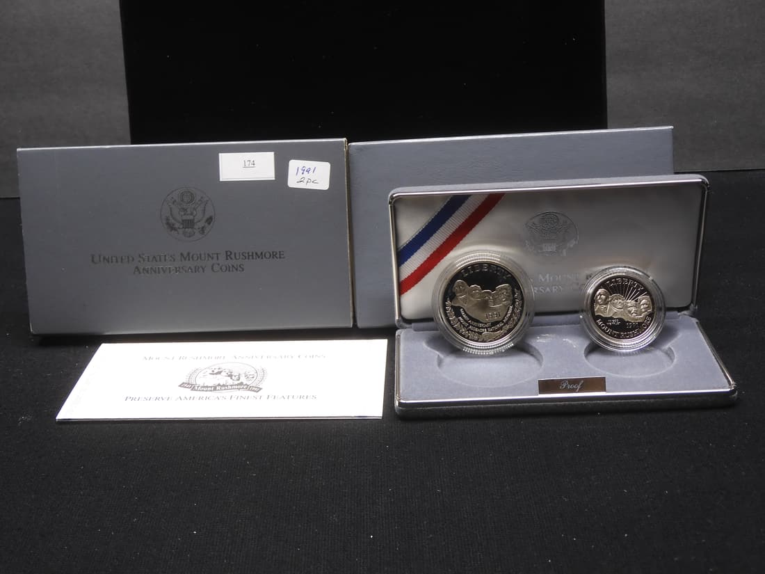 1991-S Mount Rushmore 2 Coin Proof Set OGP (1 of 4)
