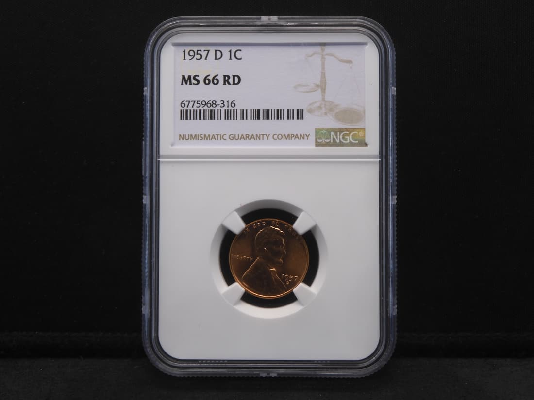 1957-D Lincoln Wheat Cent - NGC MS66 RD (1 of 4)