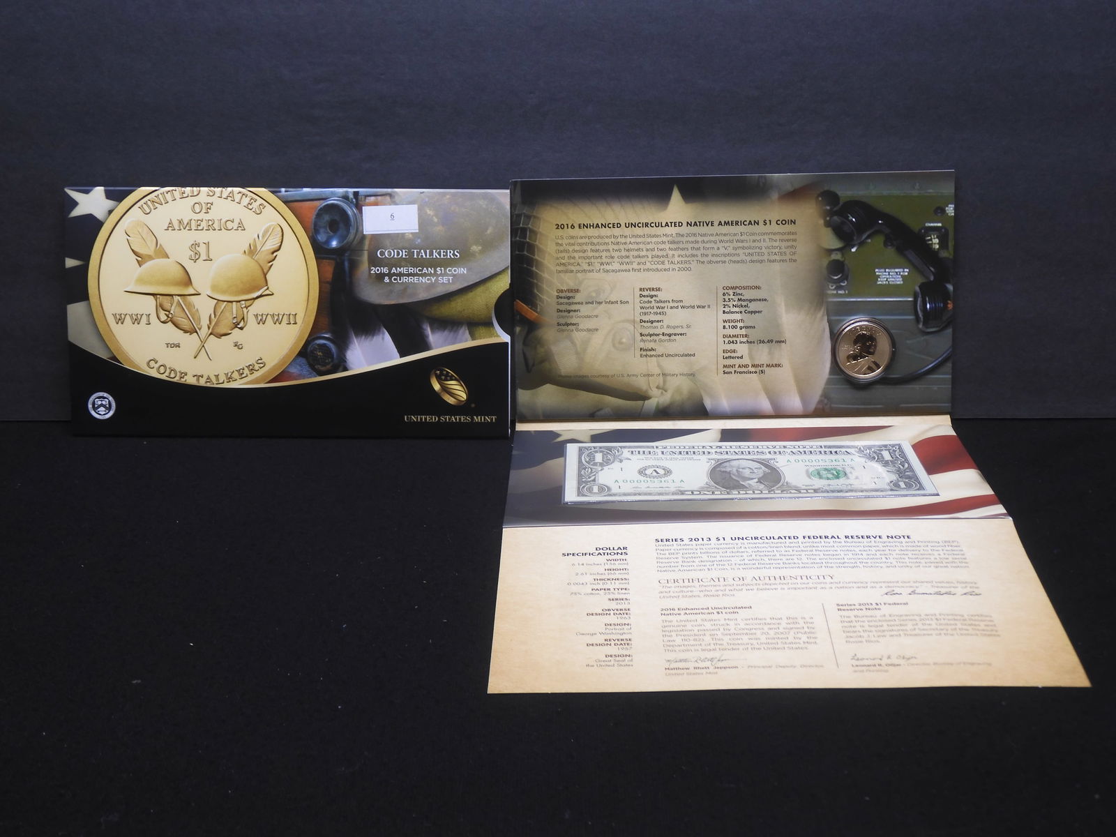 2016 American Dollar Coin & Currency Set - CODE TALKERS - OGP (1 of 9)