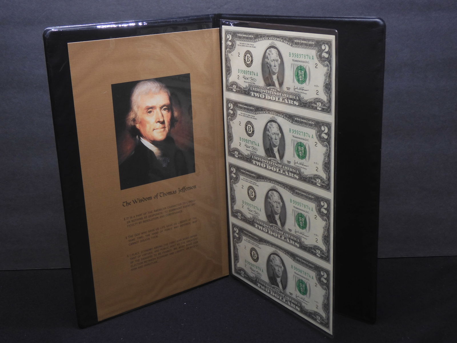 UNCUT Sheet of Series 2003 $2.00 Federal Reserve Notes (1 of 7)