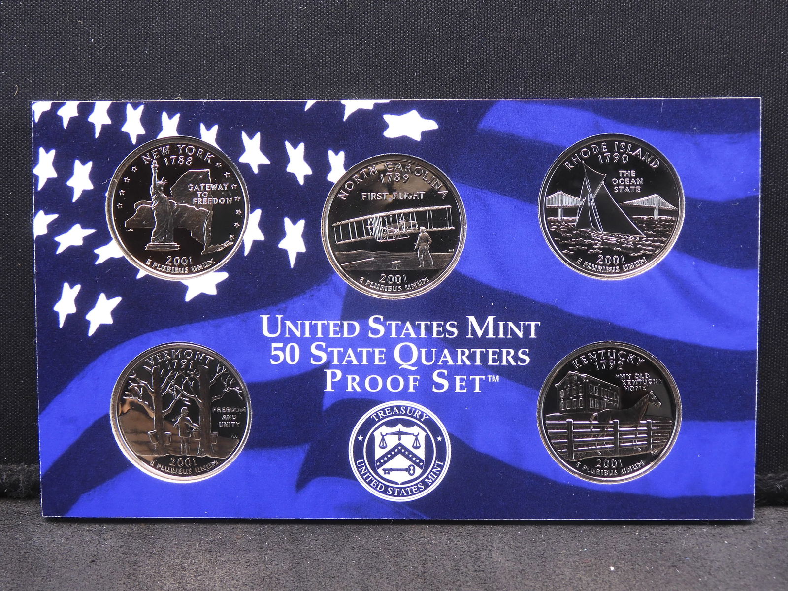 2001-S Statehood Quarter Proof Set - 5 Coins (1 of 4)