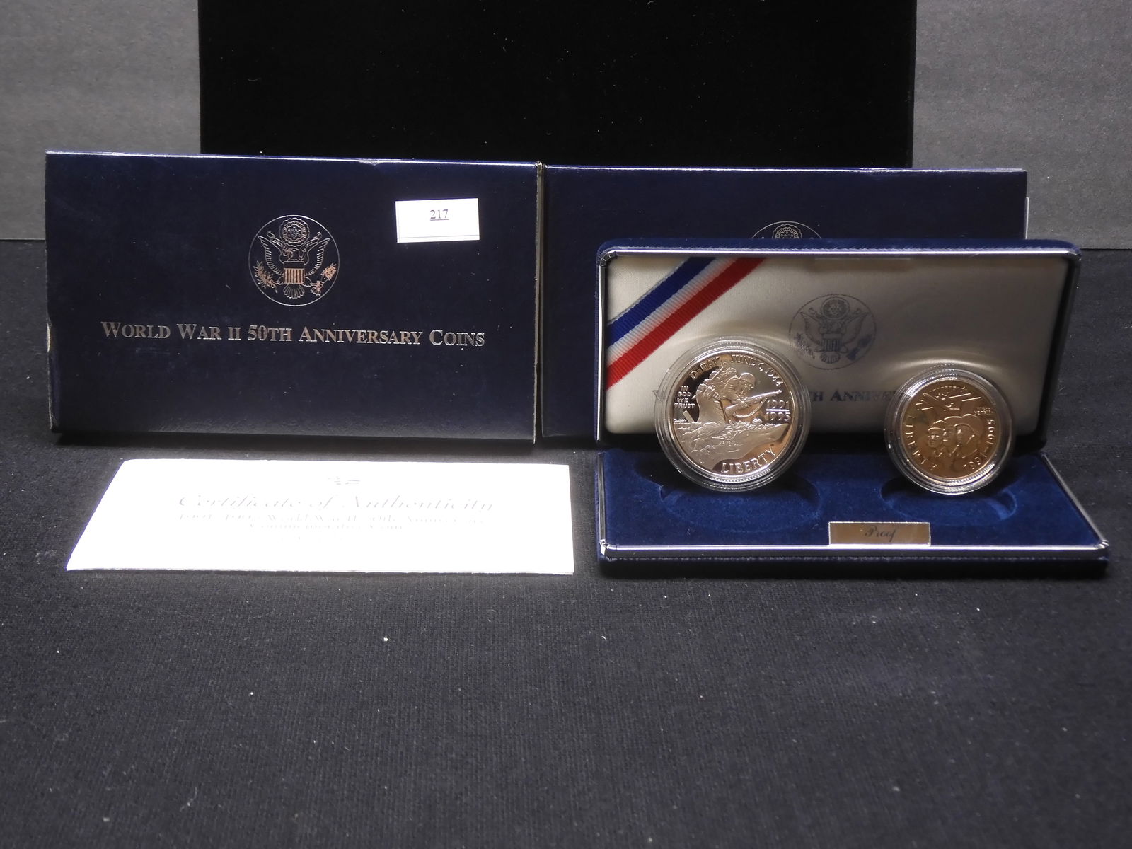 1991-1995 W&P World War II 50th Anniv. 2 Coin Proof Set OGP (1 of 4)