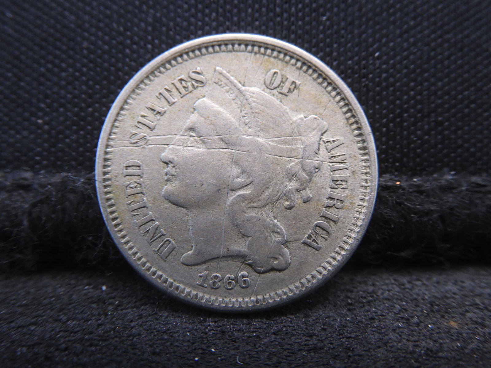 1866 Three 3 Cent Nickel (1 of 2)