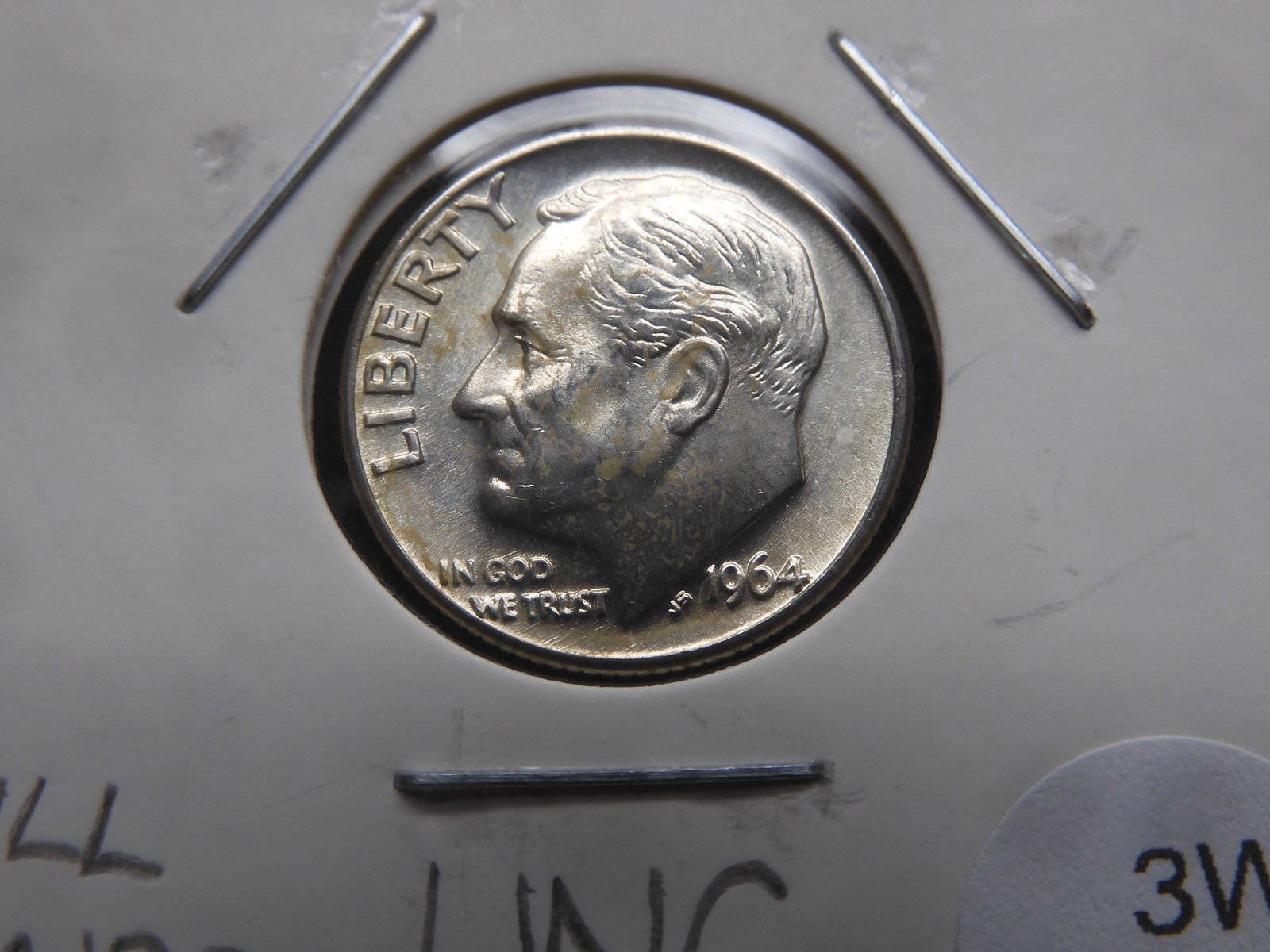 1964 D Roosevelt Dime UNC Both bands: 1964 D Roosevelt Dime UNC Both bands