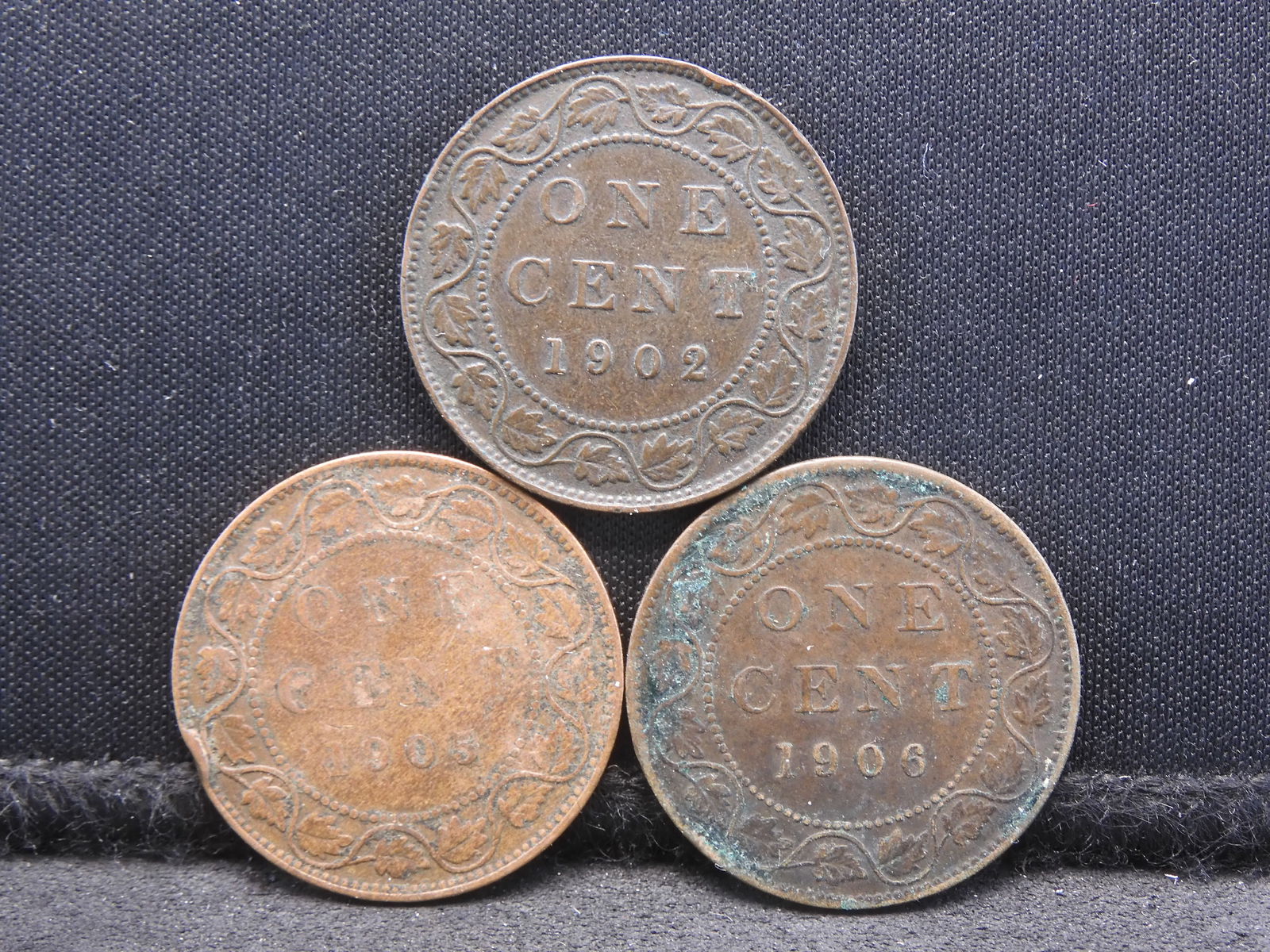 (3) Canada Large Cents: 1902 XF, 1905 Good, 1906 VF. (1 of 2)