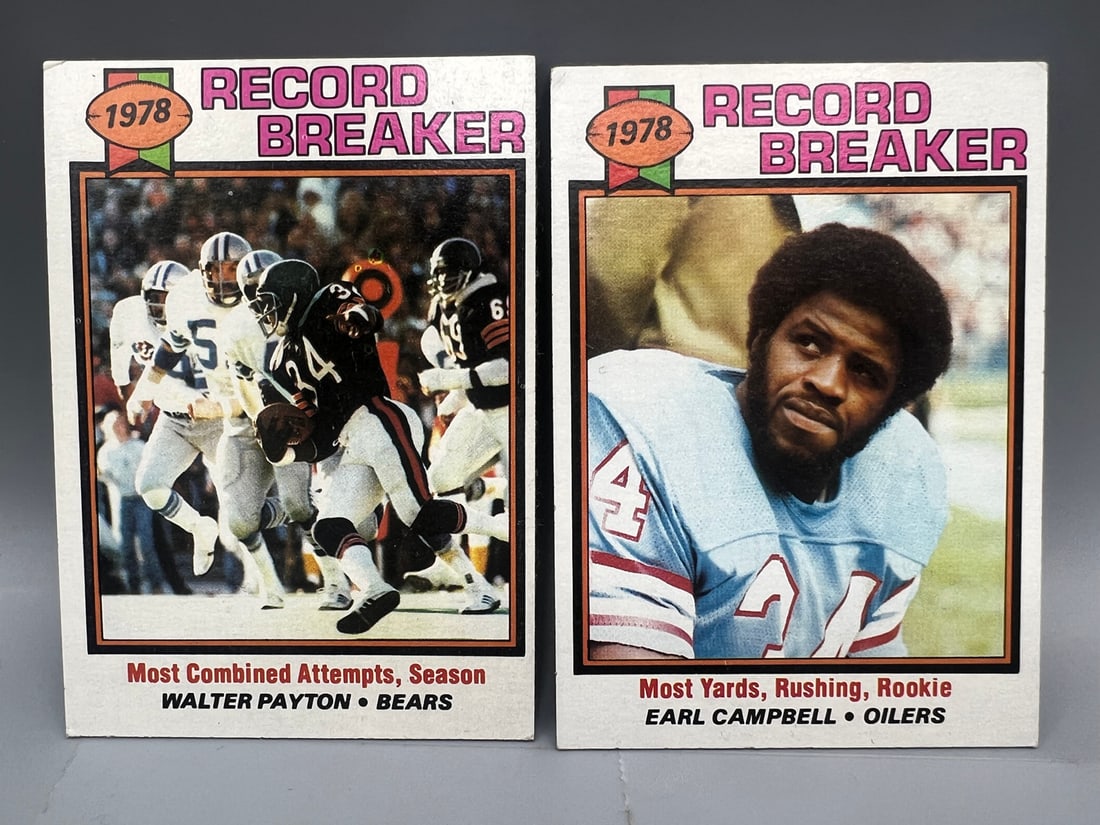 1979 Topps Record Breaker #331 Earl Campbell RC & #335 Walter Payton (1 of 2)