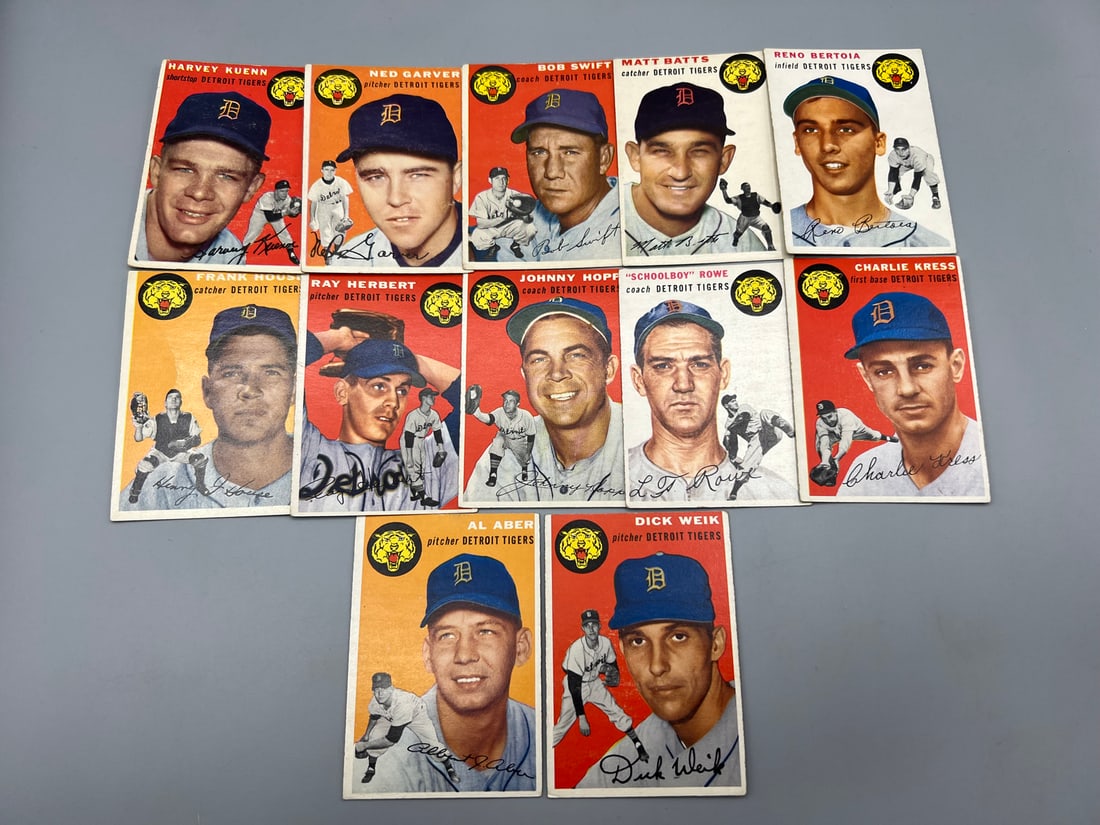 1954 Topps - Lot Of (12) Detroit Tigers (1 of 2)