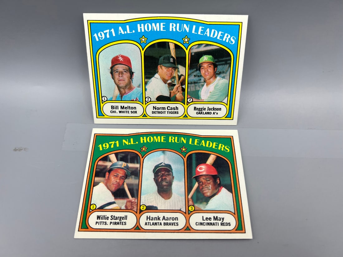 1972 Topps AL Home Run Leaders #90 & NL Home Run Leaders #89 - Reggie Jackson, Willie Stargell, Hank (1 of 2)