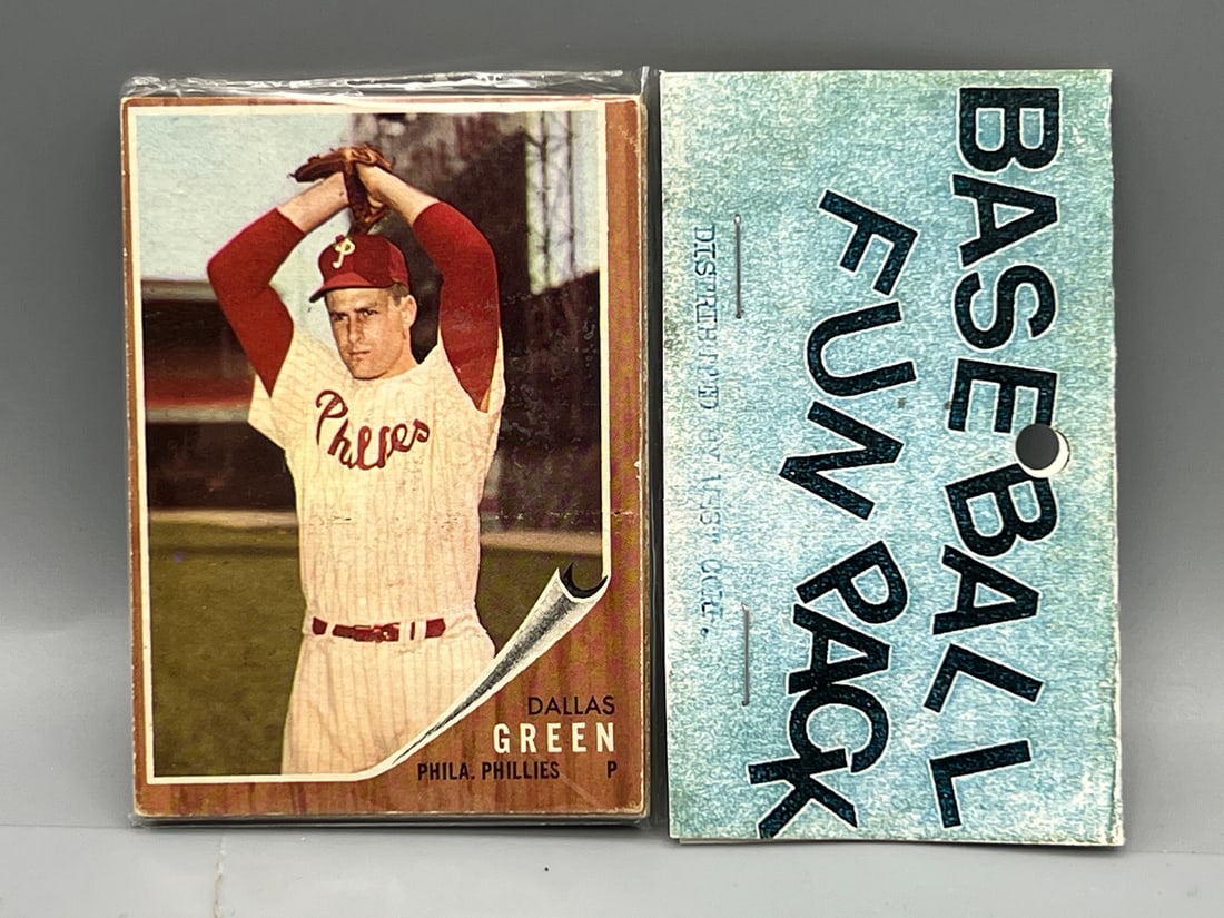 1962 Topps Baseball Unopened West Corp. Cello Fun Pack - Smoky Burgess On Back (1 of 2)