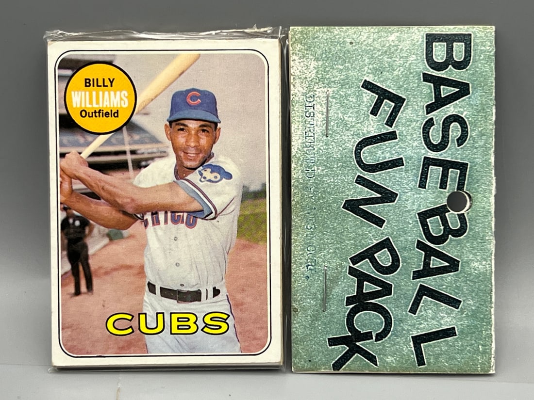 1969 Topps Baseball Unopened West Corp. Cello Fun Pack - Billy Williams On Front (1 of 2)