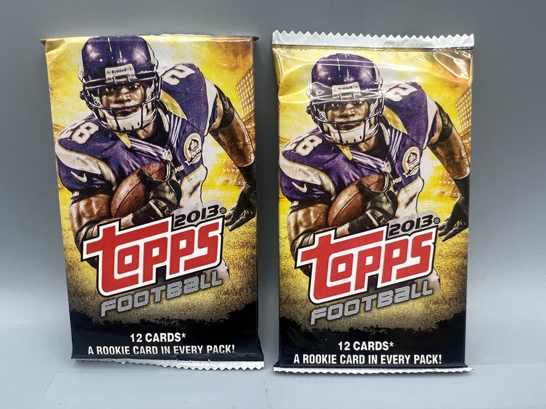 2013 Topps Football Unopened Pack Lot of 2 - Possible Rookies of Travis Kelce, DeAndre Hopkins, Geno (1 of 2)