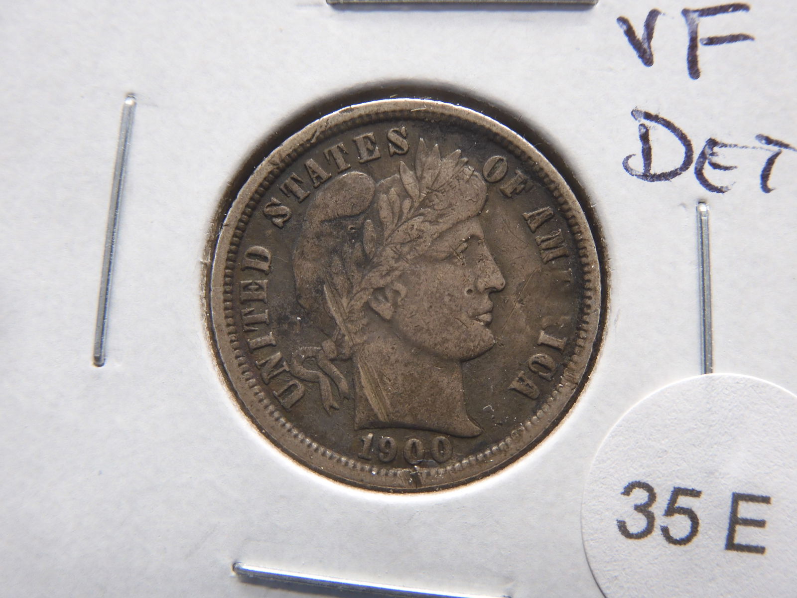 1900-O Barber Dime.  VF Details.  Scarce. (1 of 3)