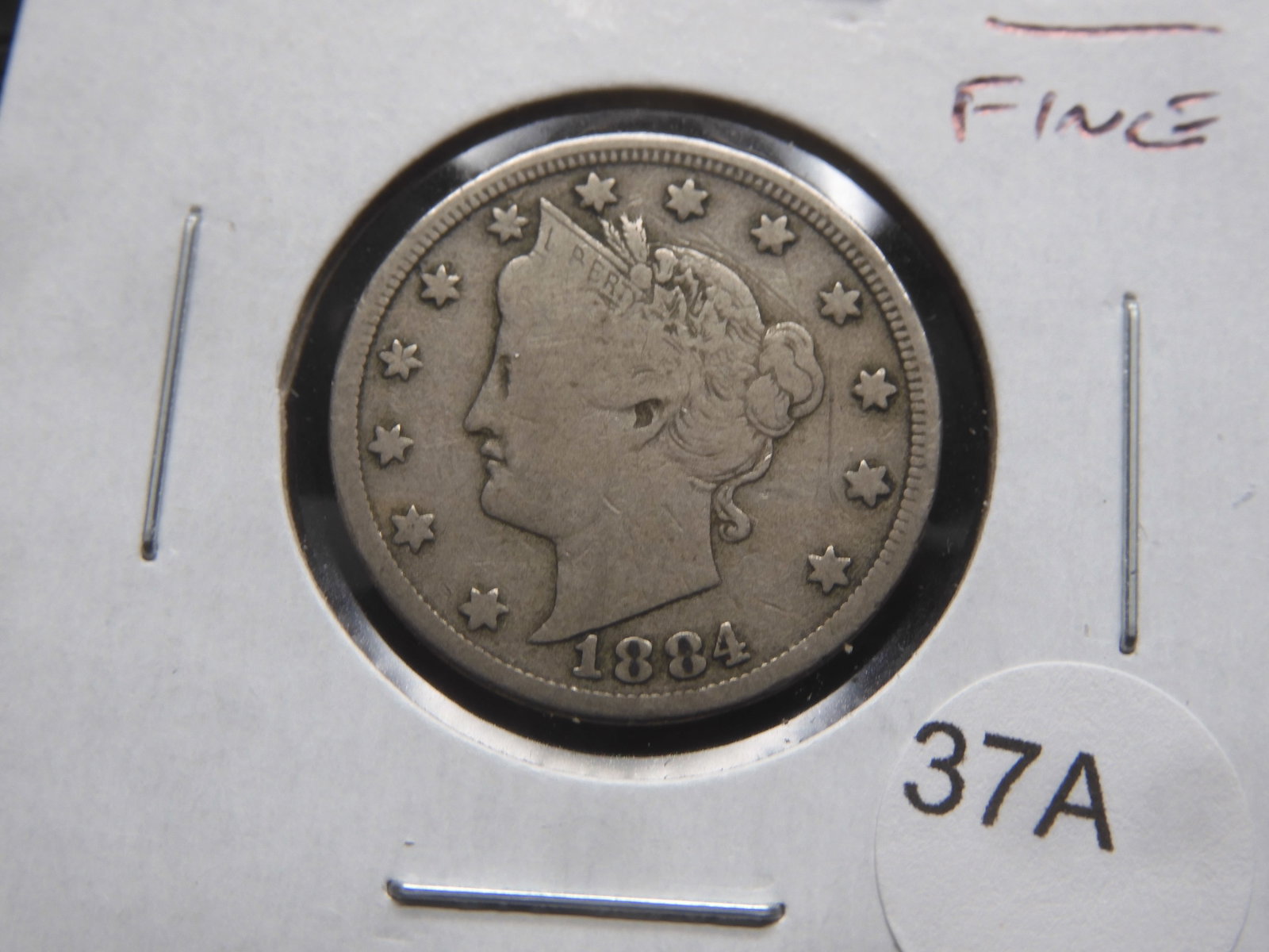 1884 Liberty "V" Nickel. Fine.: 1884 Liberty "V" Nickel. Fine.