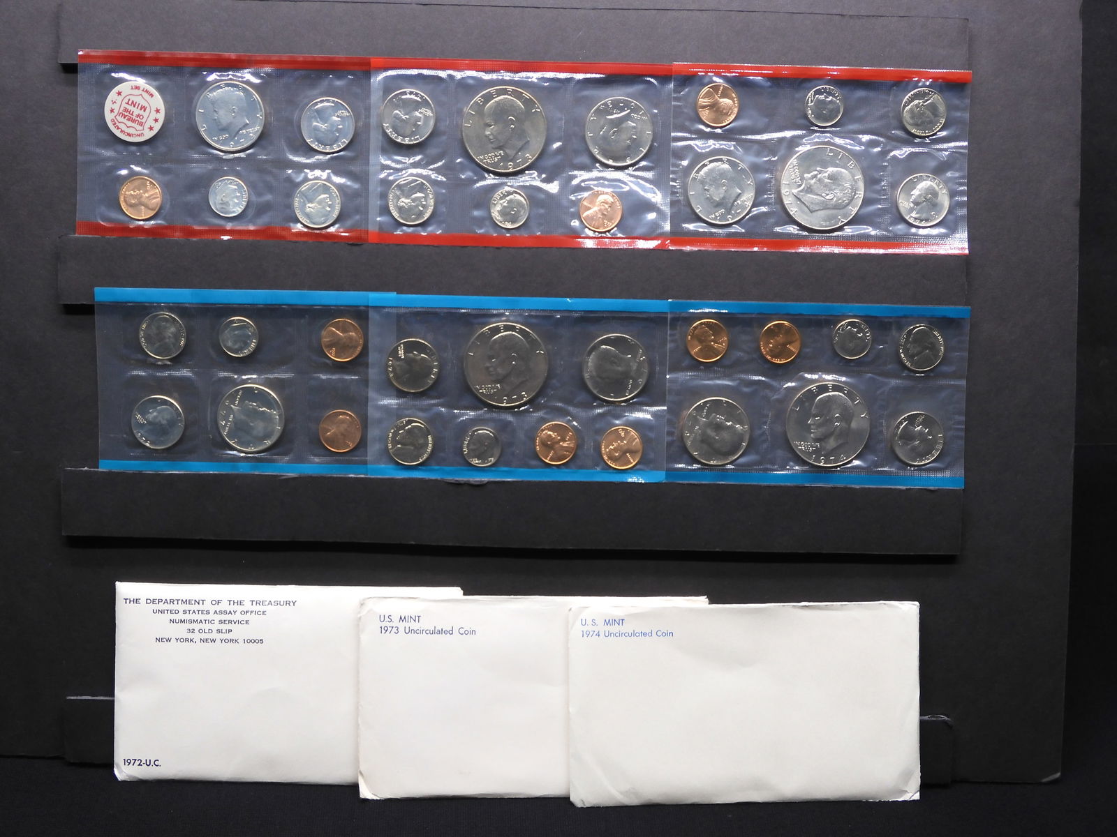 1972-S 1973-S 1974-S United States Mint Sets With Original Gov't Packaging.  37 Coins. (1 of 8)