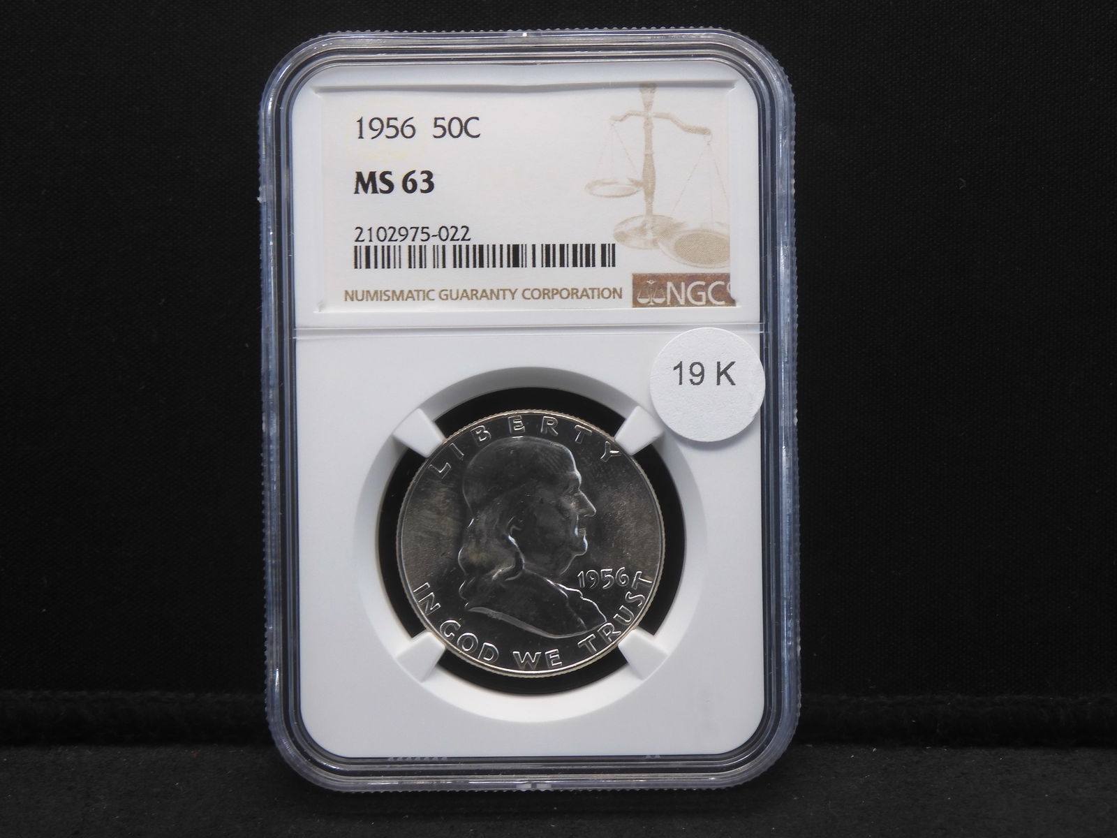1956 (SILVER) NGC MS 63 - Franklin Half Dollar (1 of 4)