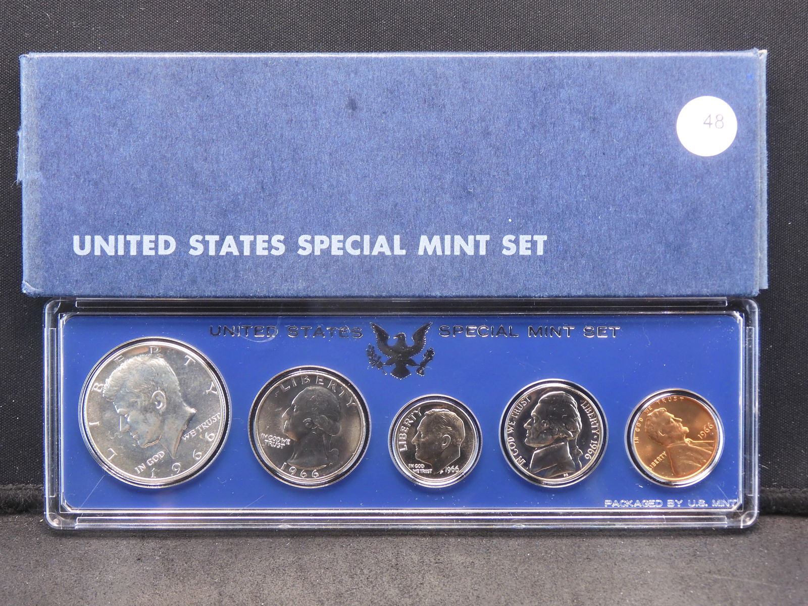 1966 US Special Mint Set. GEM Proof Like BU in original mint package. Silver Kennedy Half. (1 of 3)