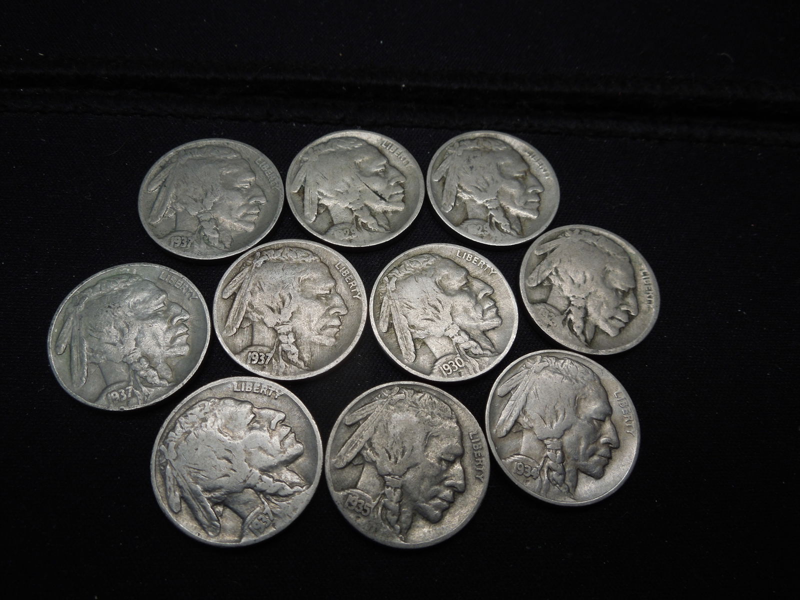10 Mixed Date/MM Buffalo Nickels. FULL Dates. Nice Mix (1 of 5)