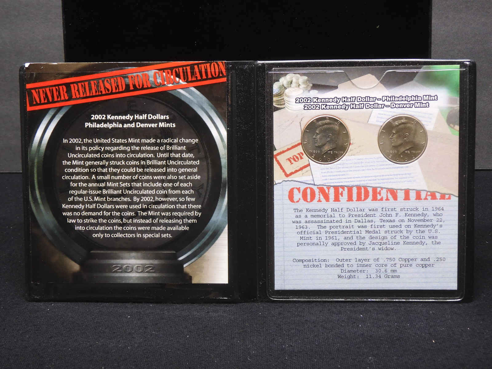 2002 -P&D Kennedy Half Dollars w/ History (1 of 5)