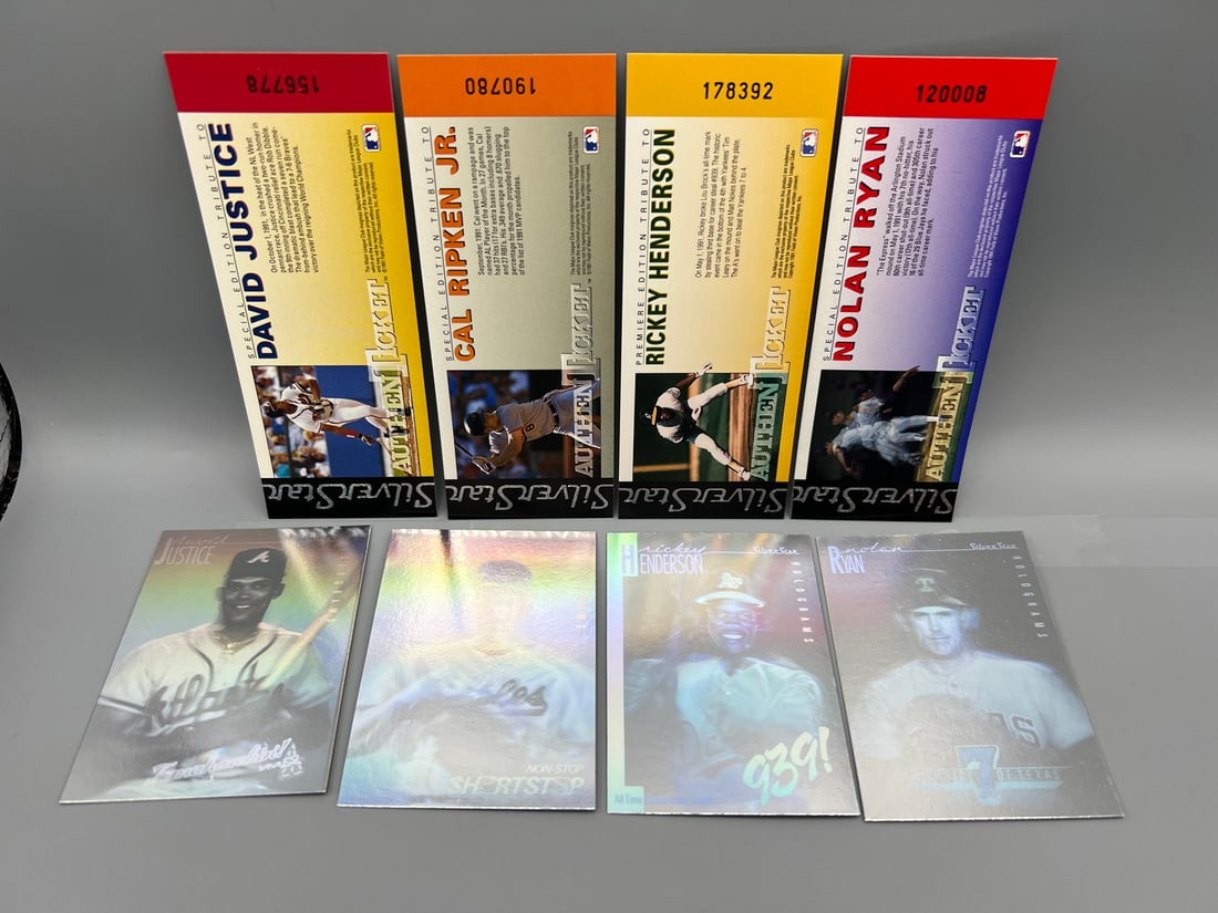 1991 Field Of Vision Silver Streak Baseball Set W/ Tickets & Hologram Cards - Rickey Henderson, (1 of 2)