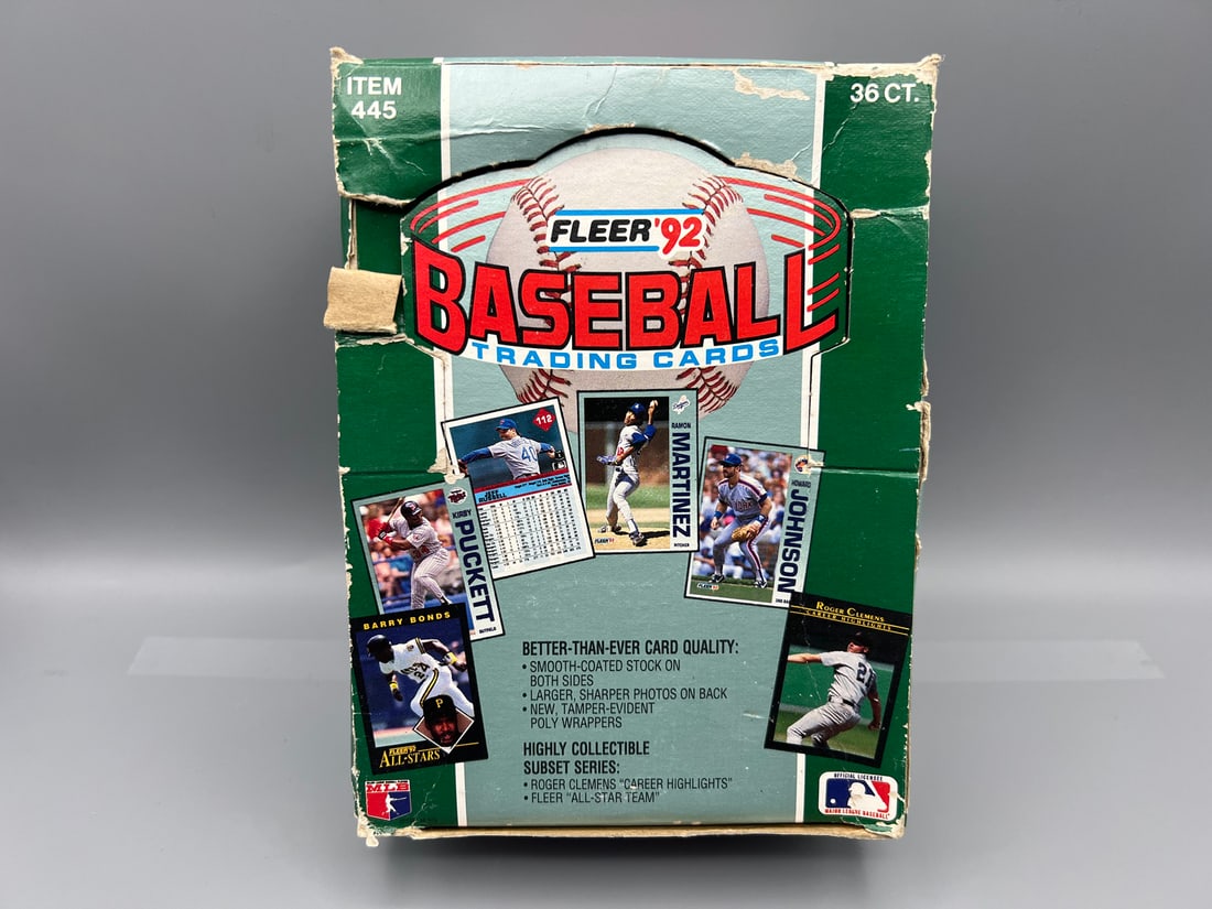 1992 Fleer Baseball Wax Box - 28/36 Packs (1 of 2)