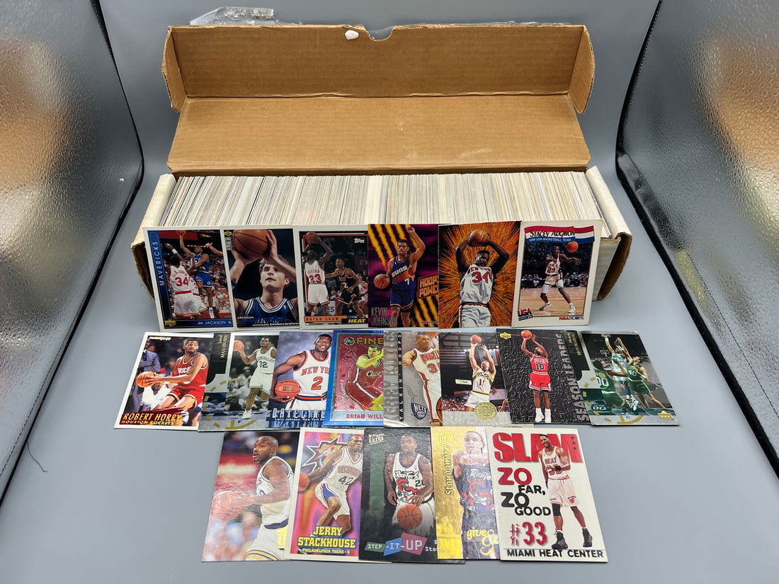 Box of Assorted Vintage Basketball Cards W/ Lots of Stars - Varying Conditions - Patrick Ewing, (1 of 4)