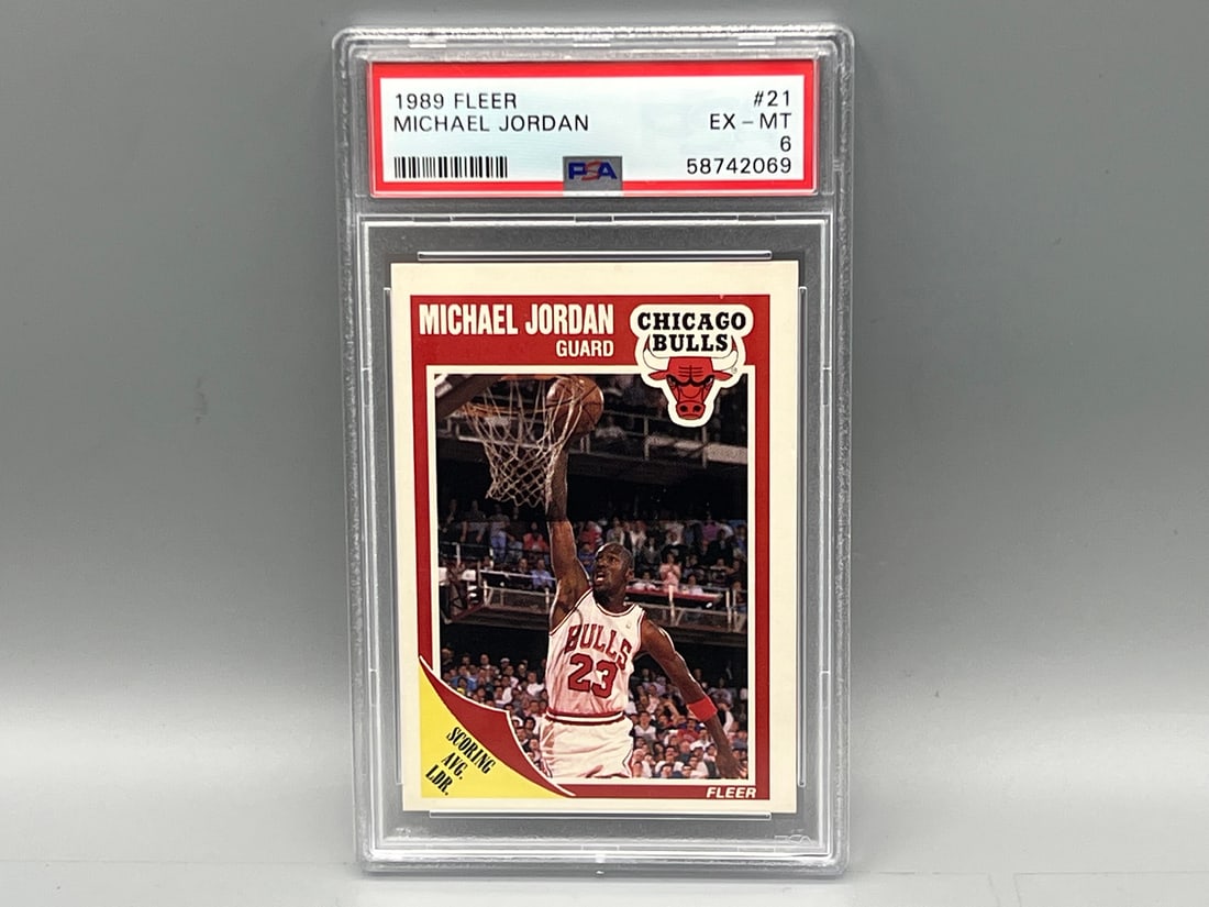 1989 Fleer Michael Jordan #21 PSA EX-MT 6: 1989 Fleer Michael Jordan #21 PSA EX-MT 6