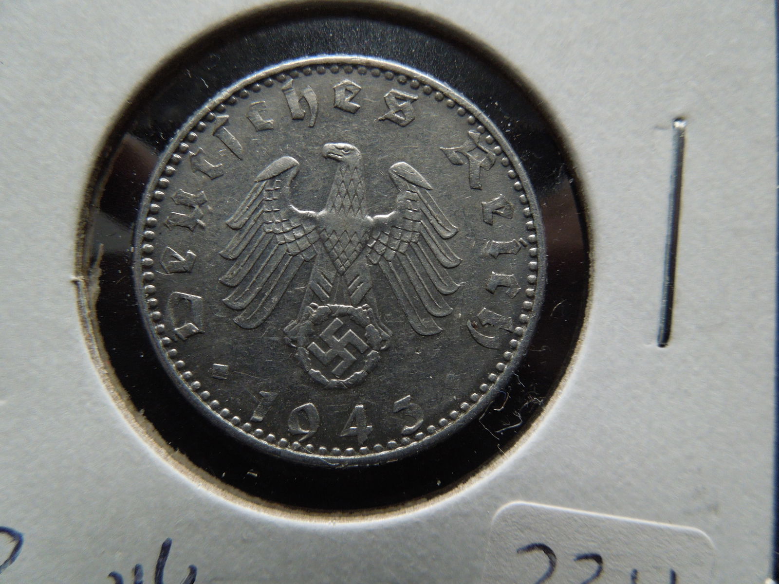 1943A 10 Pfennig German Coin with Historic Symbol (1 of 3)