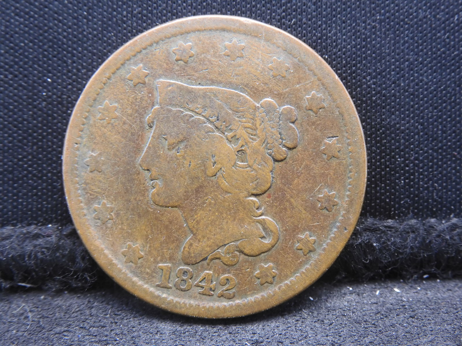 1842 Large Date Cent. Nice VG (1 of 3)