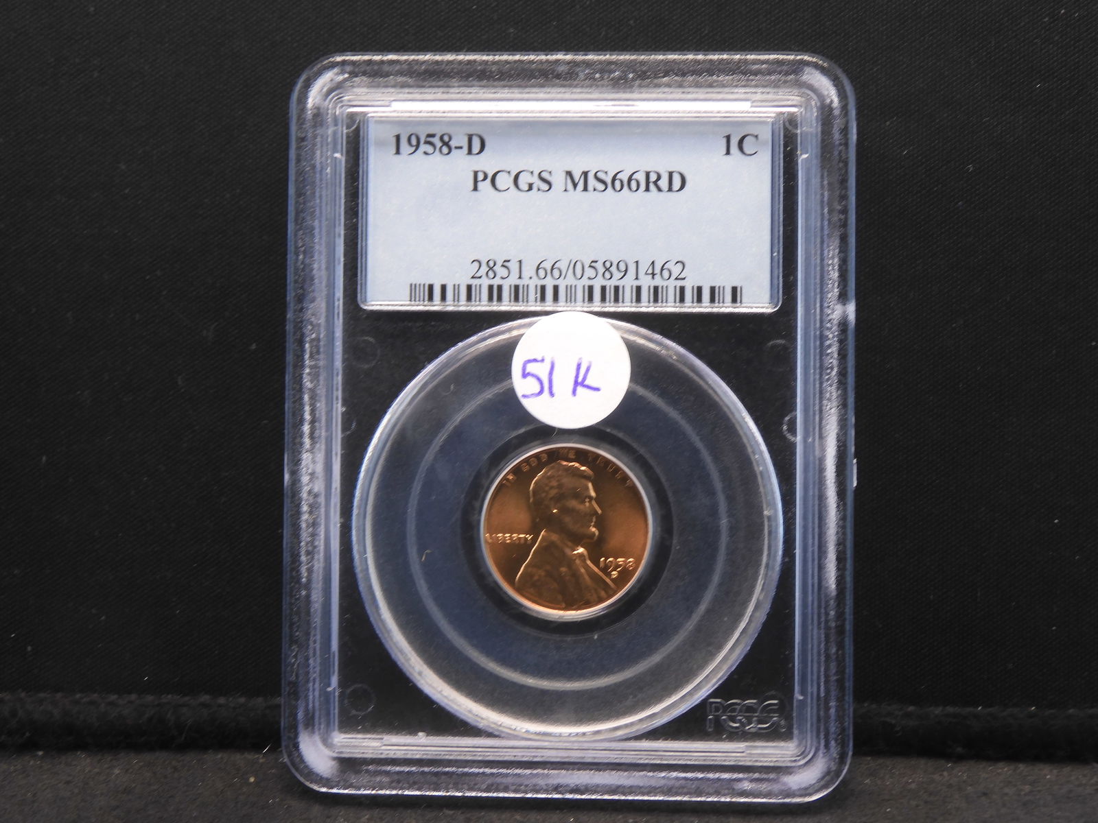 1958-D PCGS MS 66 RD - Lincoln Wheat Cent (1 of 4)