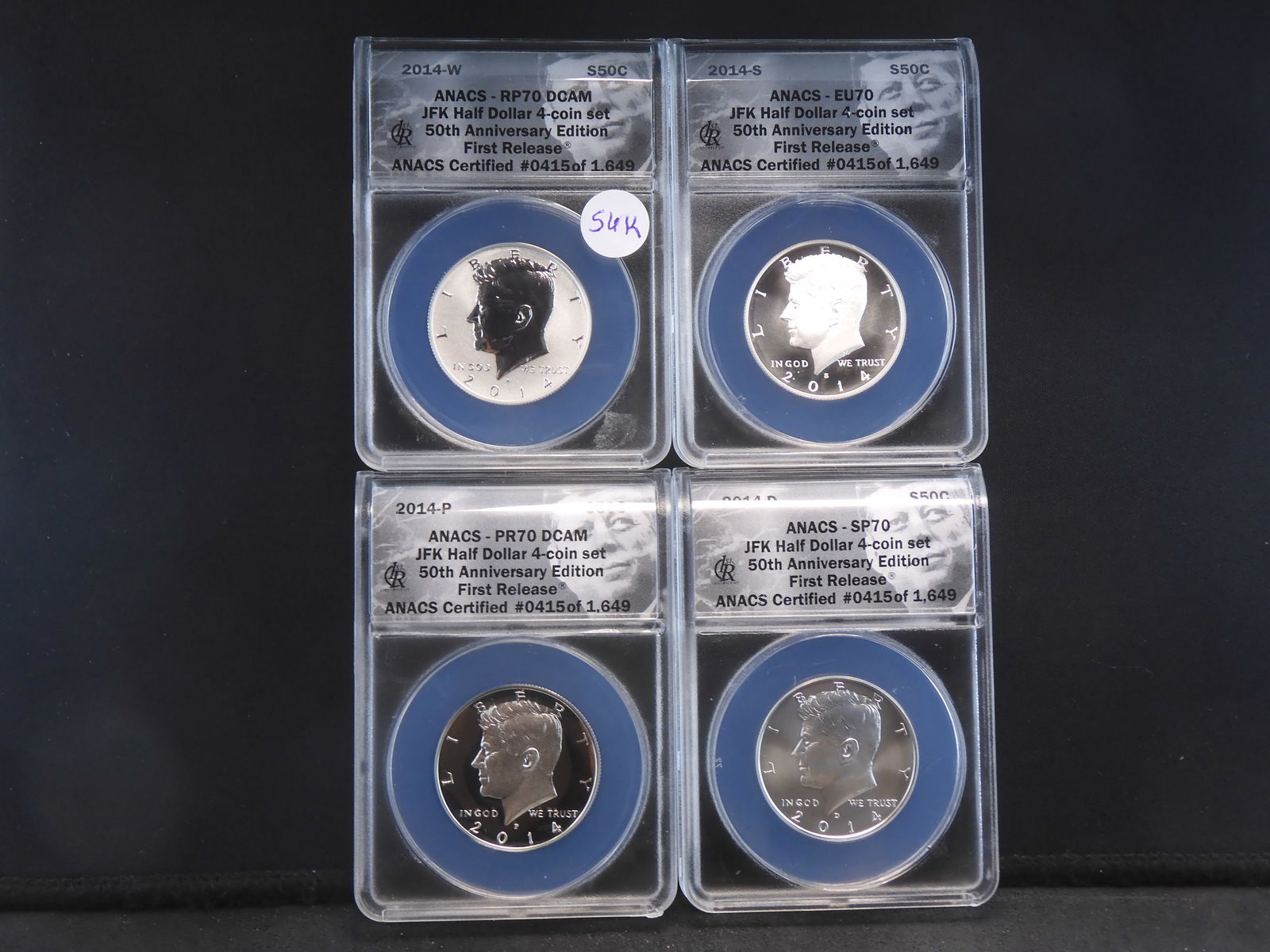 2014 50th Anniversary Kennedy Half Dollar Set - RP/EU/PR/SP 70 Deep Cameo (4 Coins) (1 of 17)