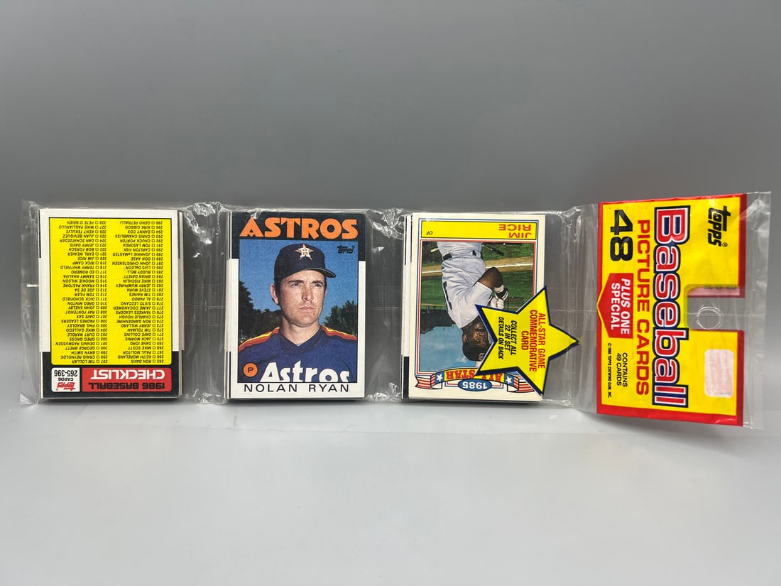 1986 Topps Baseball Unopened Rack Pack W/ Nolan Ryan On Front (1 of 2)