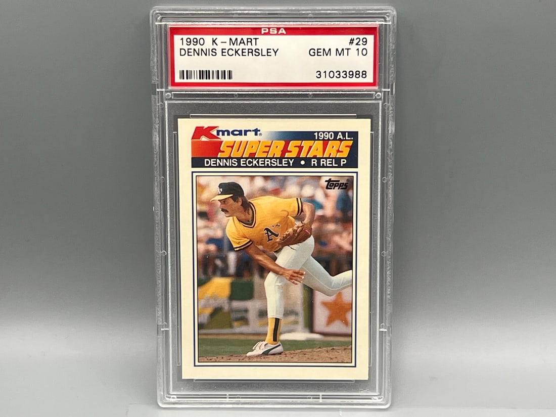 1990 K-Mart Dennis Eckersley #29 PSA Gem Mint 10: 1990 K-Mart Dennis Eckersley #29 PSA Gem Mint 10