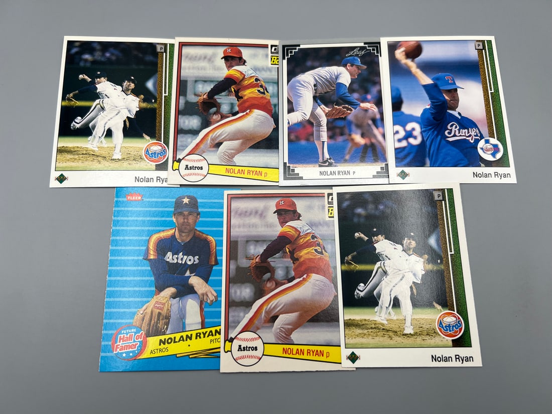 Lot of (7) Nolan Ryan Baseball Cards (1 of 2)