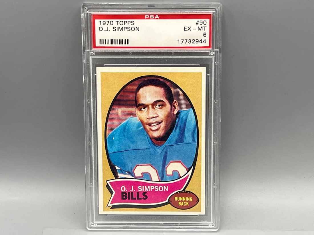1970 Topps O.J. Simpson RC #90 PSA EX-MT 6 (1 of 2)