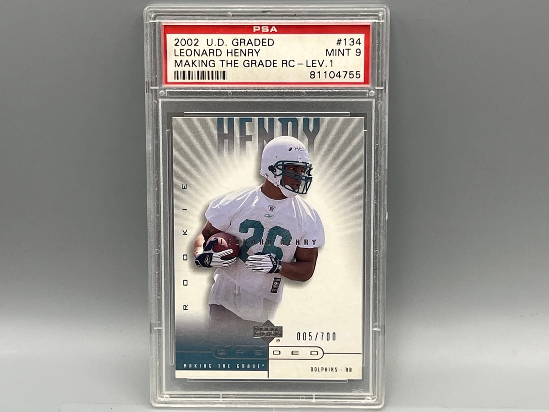 2002 U.D. Graded Leonard Henry Making The Grade RC-Level 1 #134 PSA Mint 9 #/700 (1 of 2)