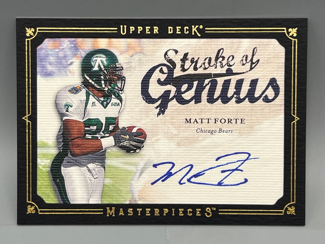 2008 Upper Deck Masterpieces Matt Forte Strokes of Genius On Card RC Auto (1 of 2)