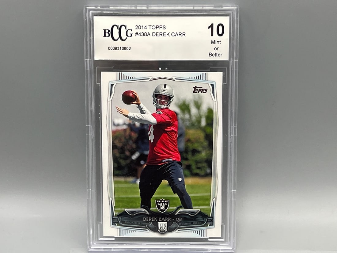 2014 Topps Derek Carr RC #438A BCCG Mint or Better 10 (1 of 2)